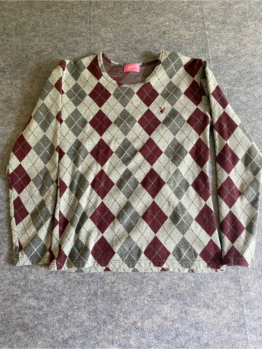 Y2K Playboy Argyle Sweater